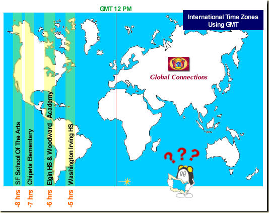 Time Zones map